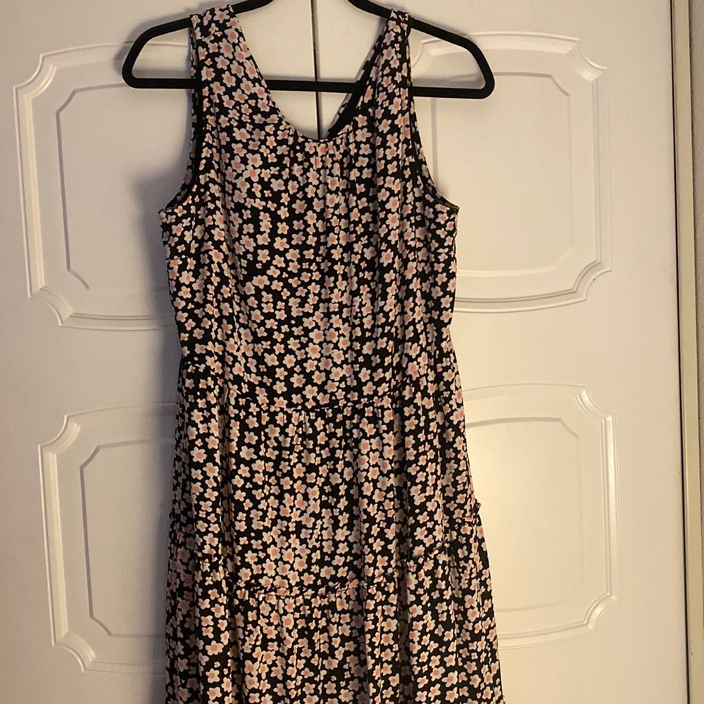 New J.Crew black and pink pink floral dress